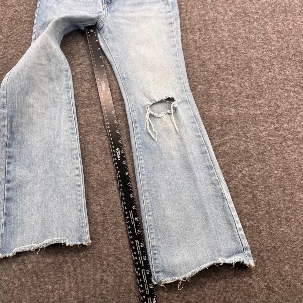 Old Navy Girls High Rise Slouchy Flare boot Distressed Light Wash Jeans Size 12